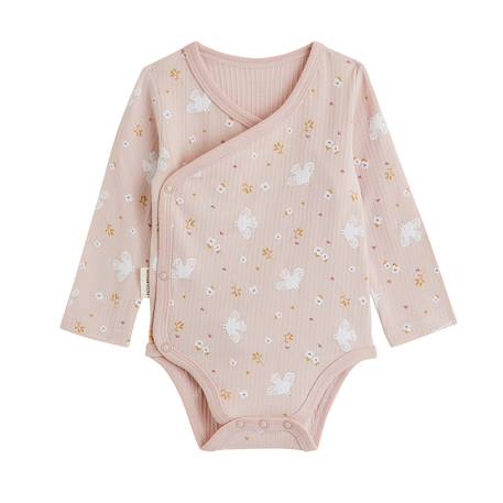 Lot de 2 bodies bébé manches longues ouverture croisée miette Rose 6 - vertbaudet enfant 