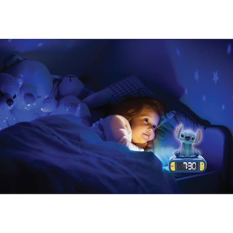 Réveil avec veilleuse lumineuse Stitch en 3d et effets sonores BLEU 5 - vertbaudet enfant 