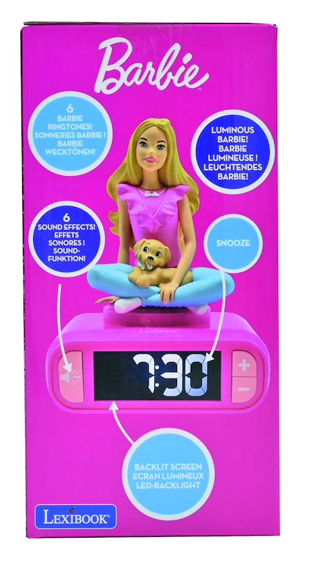 Réveil avec veilleuse barbie en 3d ROSE 5 - vertbaudet enfant 