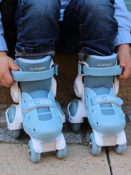Rollers Quad learning bleu+rose 9 - vertbaudet enfant 