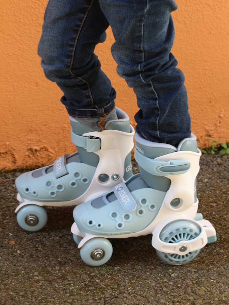 Rollers Quad learning bleu+rose 8 - vertbaudet enfant 
