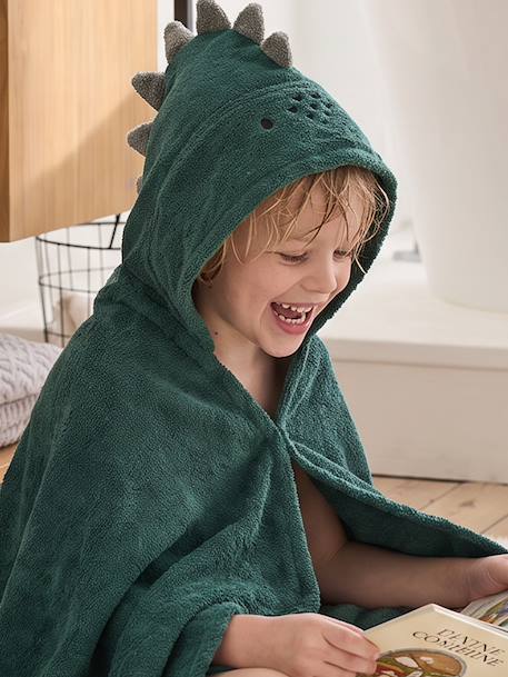 Serviette à capuche en coton vert anglais 2 - vertbaudet enfant 