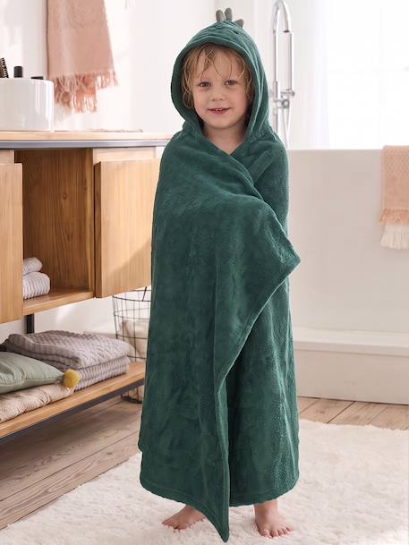 Serviette à capuche en coton vert anglais 1 - vertbaudet enfant 