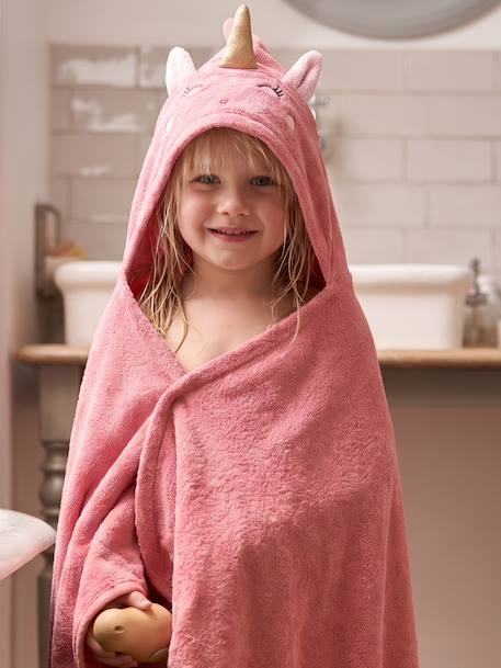 Serviette à capuche licorne framboise 2 - vertbaudet enfant 