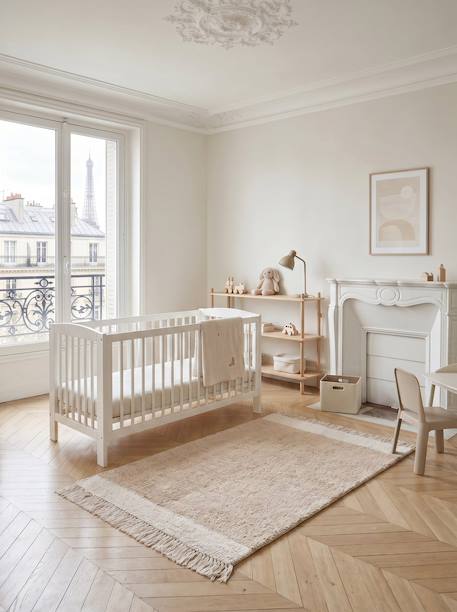 Tapis naturel en laine et coton suzanne Beige sable+Vert naturel 2 - vertbaudet enfant 
