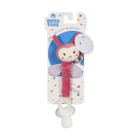 Peluche - attache tétine bebe bamboo - coccinelle - 13 cm s/carte Rose 1 - vertbaudet enfant 