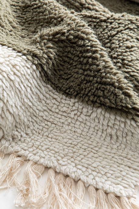 Tapis naturel en laine et coton suzanne Beige sable+Vert naturel 9 - vertbaudet enfant 
