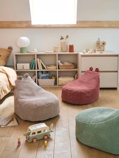 Chambre et rangement-Chambre-Chaise, tabouret, fauteuil-Pouf enfant en velours côtelé Ourson