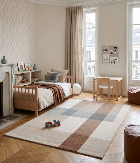 Tapis design en fibres recyclées harris Brun naturel+Vert naturel 2 - vertbaudet enfant 