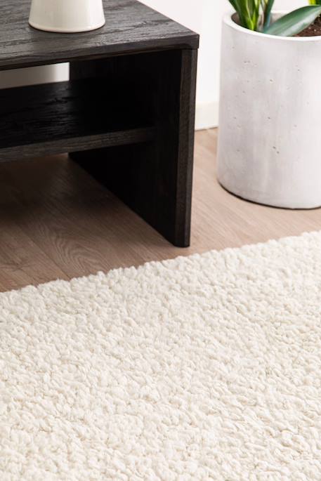 Tapis uni ultra doux contemporain plain Blanc pur+Brun naturel 4 - vertbaudet enfant 