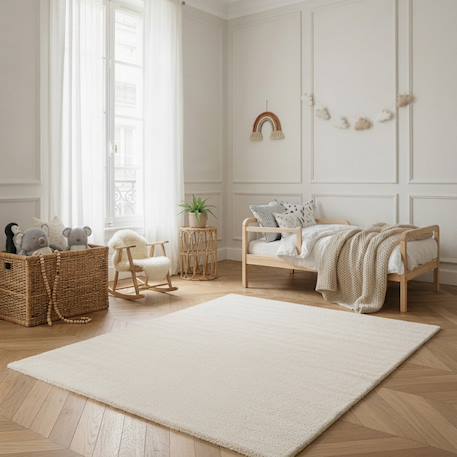 Tapis effet mouton contemporain mono Blanc pur+Brun naturel+Jaune naturel+Rouge naturel+Taupe foncé+Vert naturel 2 - vertbaudet enfant 
