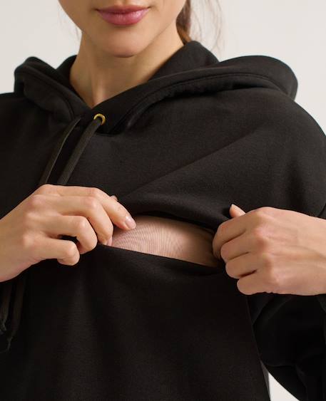 Hoodie de grossesse et allaitement boston Noir+Terracota 4 - vertbaudet enfant 