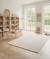 Tapis doux et épais en polyester recyclé effet relief passage Beige sable+Blanc pur 2 - vertbaudet enfant 