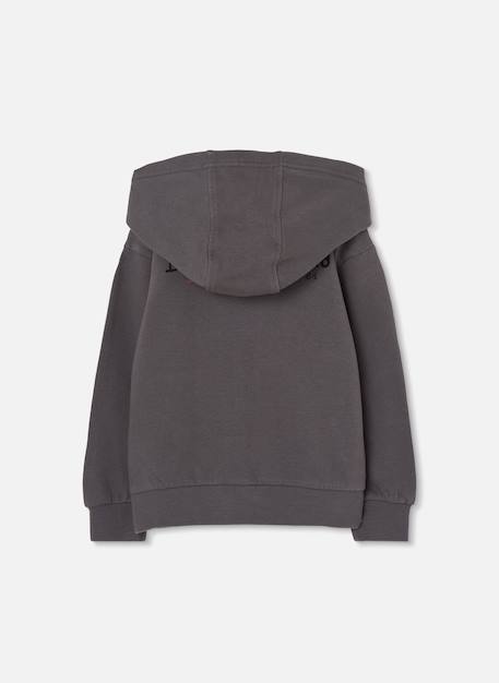Veste garçon molleton à capuche Gris 2 - vertbaudet enfant 