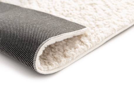 Tapis uni ultra doux contemporain plain Blanc pur+Brun naturel 3 - vertbaudet enfant 