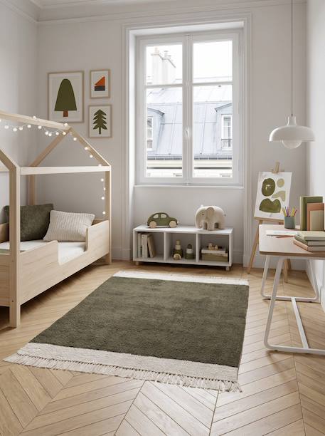 Tapis naturel en laine et coton suzanne Beige sable+Vert naturel 8 - vertbaudet enfant 