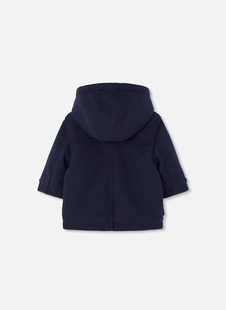 Duffle-coat garçon en drap à capuche Bleu 2 - vertbaudet enfant 