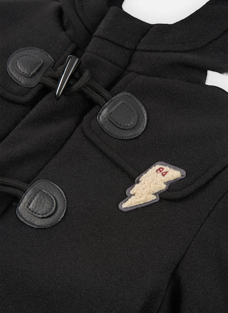 Duffle-coat garçon drap avec patch éclair Noir 3 - vertbaudet enfant 