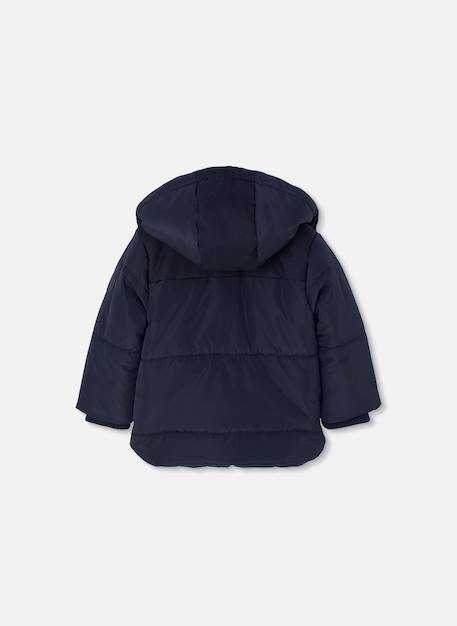 Parka garçon en tissu technique à capuche Bleu 3 - vertbaudet enfant 