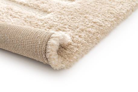 Tapis doux et épais en polyester recyclé effet relief passage Beige sable+Blanc pur 6 - vertbaudet enfant 