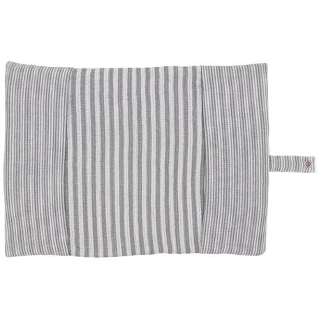 Protège-carnet de santé gaze de coton rayé vert de gris Vert de gris, blanc 2 - vertbaudet enfant 