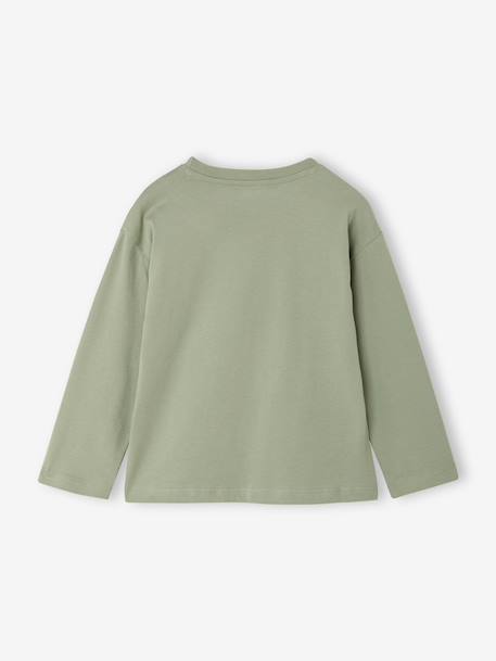 T-shirt manches longues garçon blanc+vert sauge 8 - vertbaudet enfant 