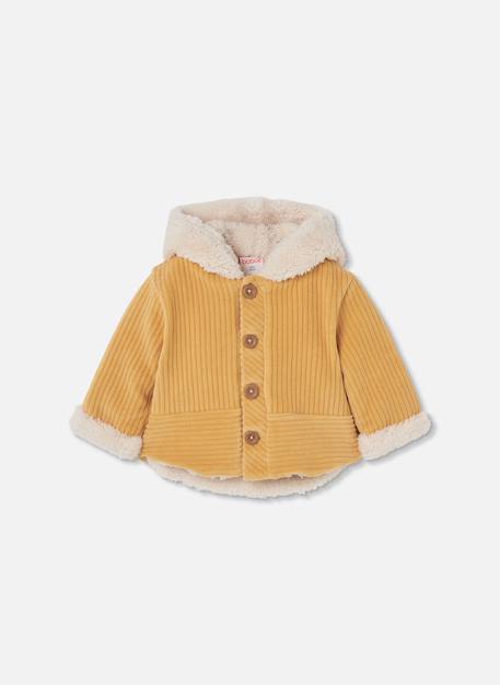 Veste bébé en maille avec capuche Jaune 2 - vertbaudet enfant 