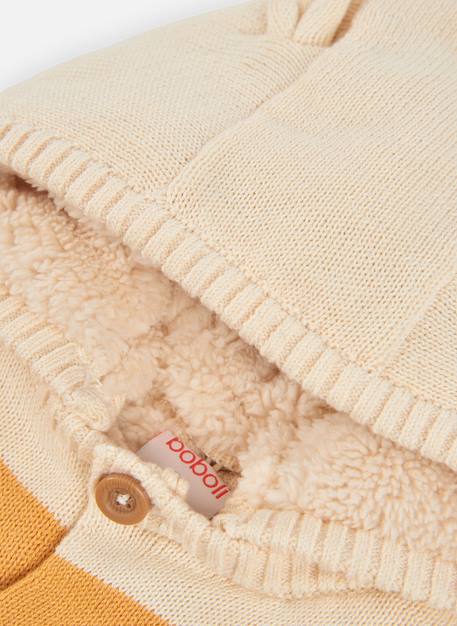 Sweat-shirt bébé en maille à rayures avec capuche Blanc 3 - vertbaudet enfant 