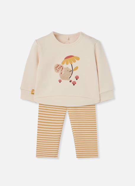 Ensemble bébé fille en maille brodé écureuil Blanc 1 - vertbaudet enfant 