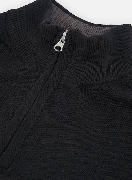 Pull garçon avec zip Noir 3 - vertbaudet enfant 