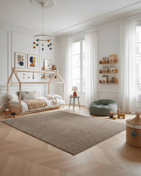 Tapis effet mouton contemporain mono Blanc pur+Brun naturel+Jaune naturel+Rouge naturel+Taupe foncé+Vert naturel 26 - vertbaudet enfant 