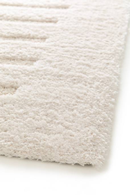 Tapis doux et épais en polyester recyclé effet relief passage Beige sable+Blanc pur 9 - vertbaudet enfant 