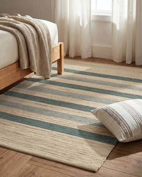 Tapis design en jute tissé main mistral Bleu naturel 2 - vertbaudet enfant 
