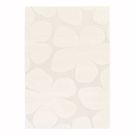 Tapis doux à motifs en relief blossom Blanc pur+Brun naturel 1 - vertbaudet enfant 
