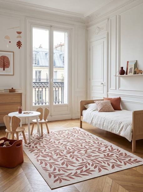 Tapis design en fibres recyclées bagatelle Beige sable+Rose poudrée+Vert naturel 8 - vertbaudet enfant 