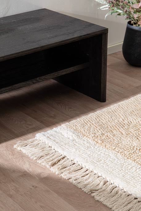 Tapis naturel en laine et coton suzanne Beige sable+Vert naturel 3 - vertbaudet enfant 