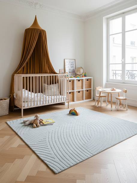 Tapis doux à motifs en relief sillage Beige sable+Bleu naturel 8 - vertbaudet enfant 
