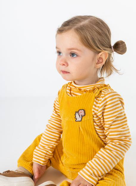 Ensemble bébé fille maille avec écureuil Jaune 1 - vertbaudet enfant 