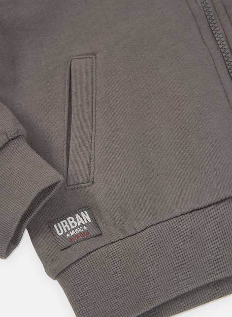 Veste garçon molleton à capuche Gris 4 - vertbaudet enfant 