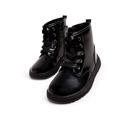 Bottines filles synthétique fermeture éclair barefoot Black+Grey 6 - vertbaudet enfant 