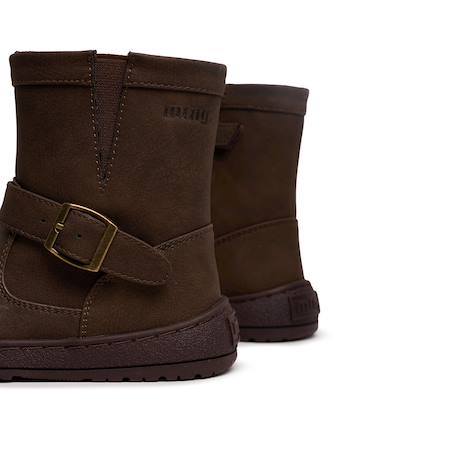 Bottines filles synthétique fermeture éclair barefoot Black+Brown+Moka 18 - vertbaudet enfant 