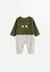 Pyjama bébé en velours pistache Kaki 1 - vertbaudet enfant 