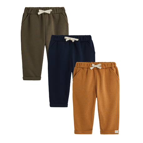 Lot de 3 pantalons bébé en molleton Bleu 2 - vertbaudet enfant 