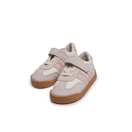 Sneakers filles synthétique fermeture adhésive barefoot Blanc_rose+Pink 6 - vertbaudet enfant 