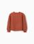 Pull en maille ajourée avec manches bouffantes Marron+Rose 2 - vertbaudet enfant 