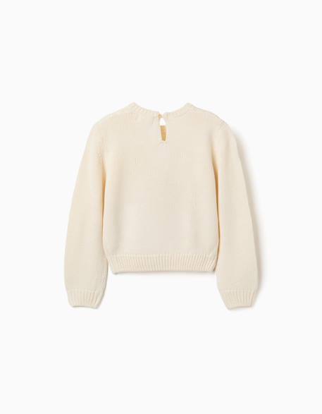 Pull en maille avec broderie florale Blanc 2 - vertbaudet enfant 