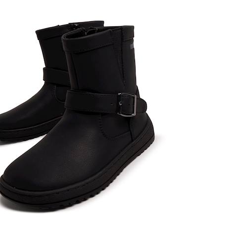 Bottines filles synthétique fermeture éclair barefoot Black+Brown+Moka 6 - vertbaudet enfant 