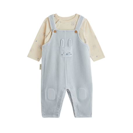 Ensemble salopette bébé en velours et t-shirt voix lactée Bleu 2 - vertbaudet enfant 