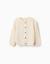 Cardigan en maille avec fleurs brodées Blanc 1 - vertbaudet enfant 