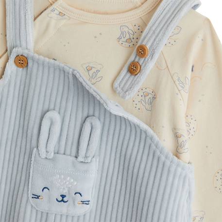 Ensemble salopette bébé en velours et t-shirt voix lactée Bleu 4 - vertbaudet enfant 